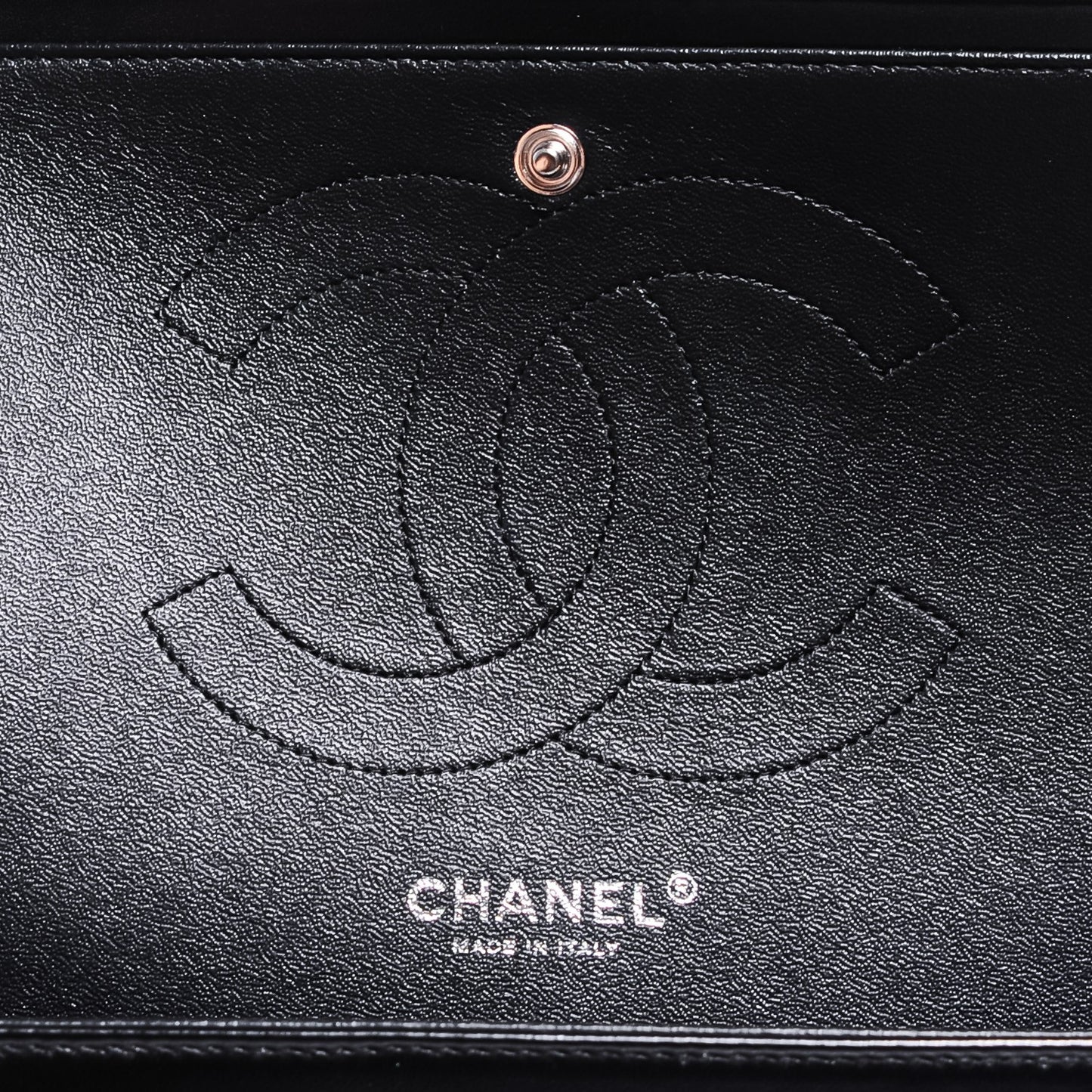 Lambskin Chevron Quilted Jumbo Double Flap So Black