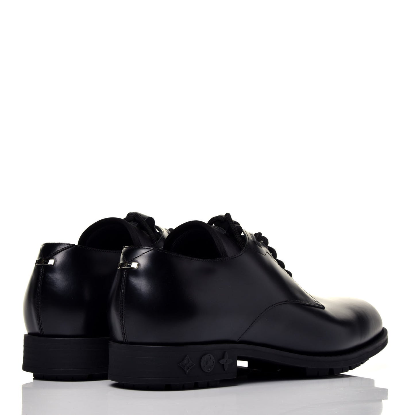 Calfskin Mens Derby LV Harness Shoes 9 Black