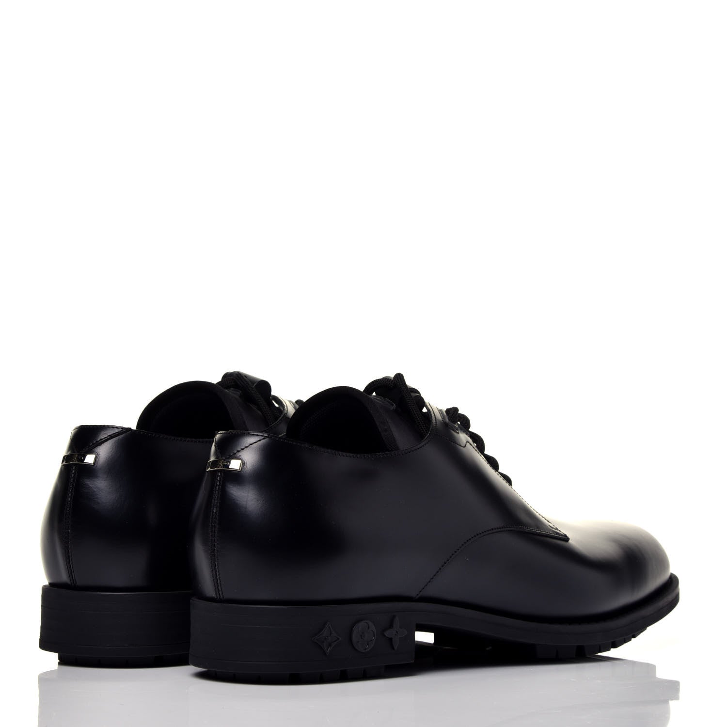Louis Vuitton Calfskin Mens Derby LV Harness Shoes 9 Black 4 of 9