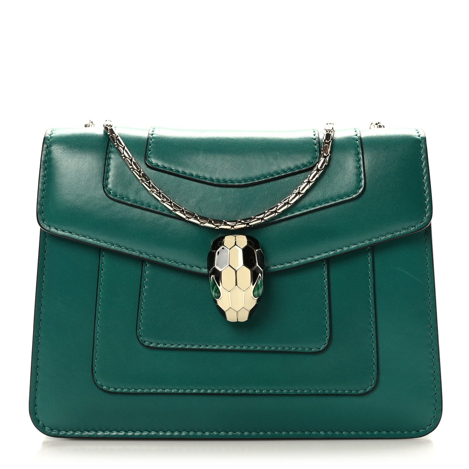 Bulgari Calfskin Serpenti Forever Crossbody Bag Emerald Green 2 of 10
