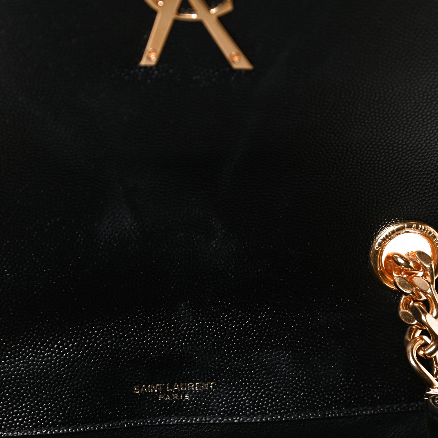 Saint Laurent Grain De Poudre Matelasse Monogram Medium Vicky Chain Bag Black 11 of 13