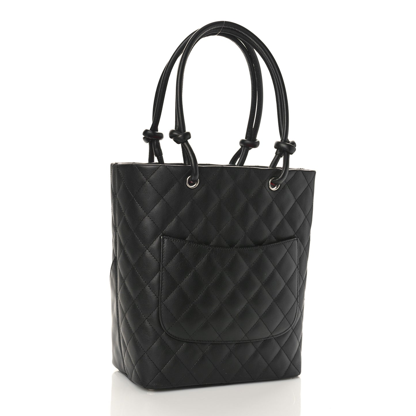 Calfskin Quilted Medium Cambon Tote Black