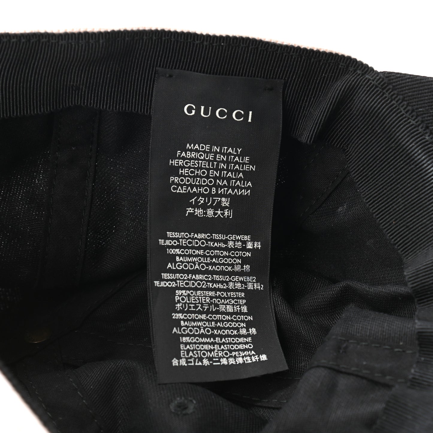 Gabardine Gucci Headband Baseball Hat M Black