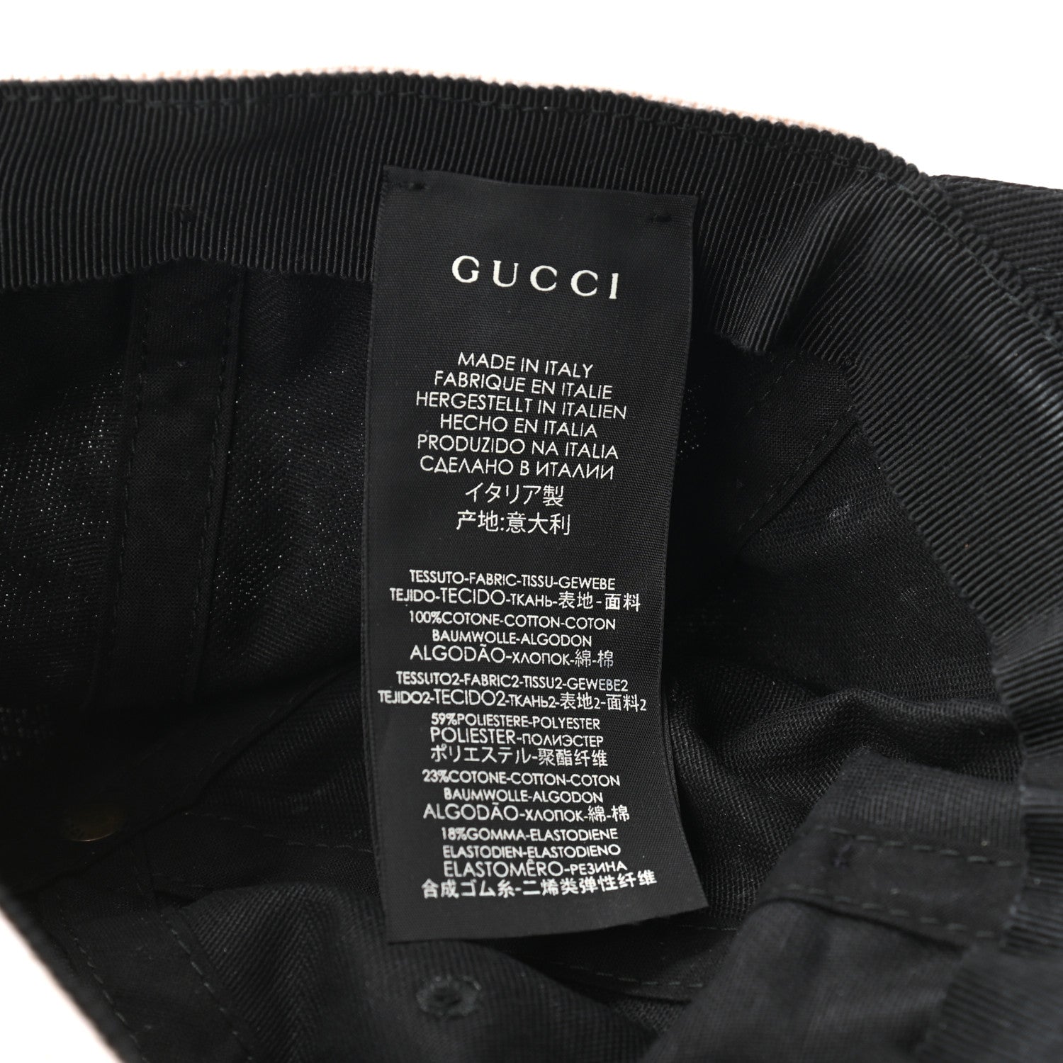 Gucci Gabardine Gucci Headband Baseball Hat M Black 8 of 9