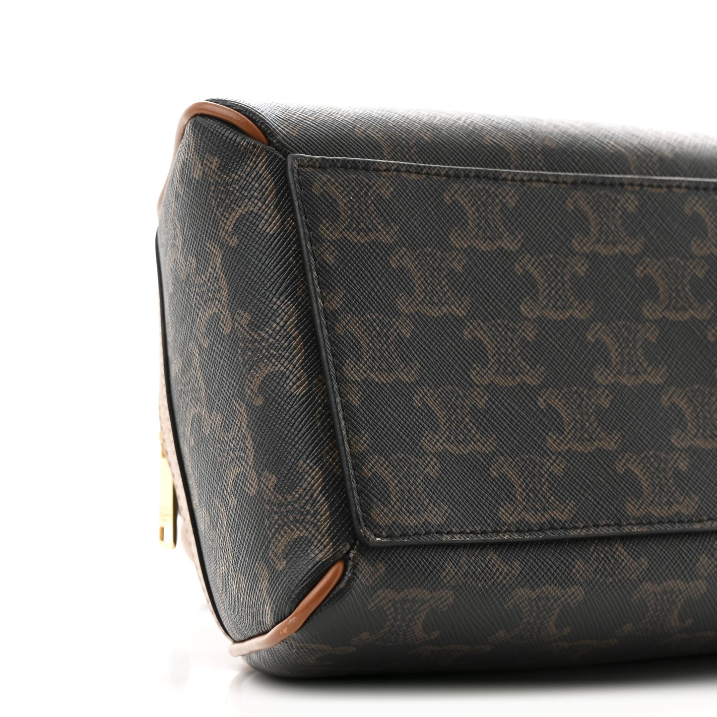 Triomphe Canvas Calfskin Medium Teckel Triomphe Bag Tan