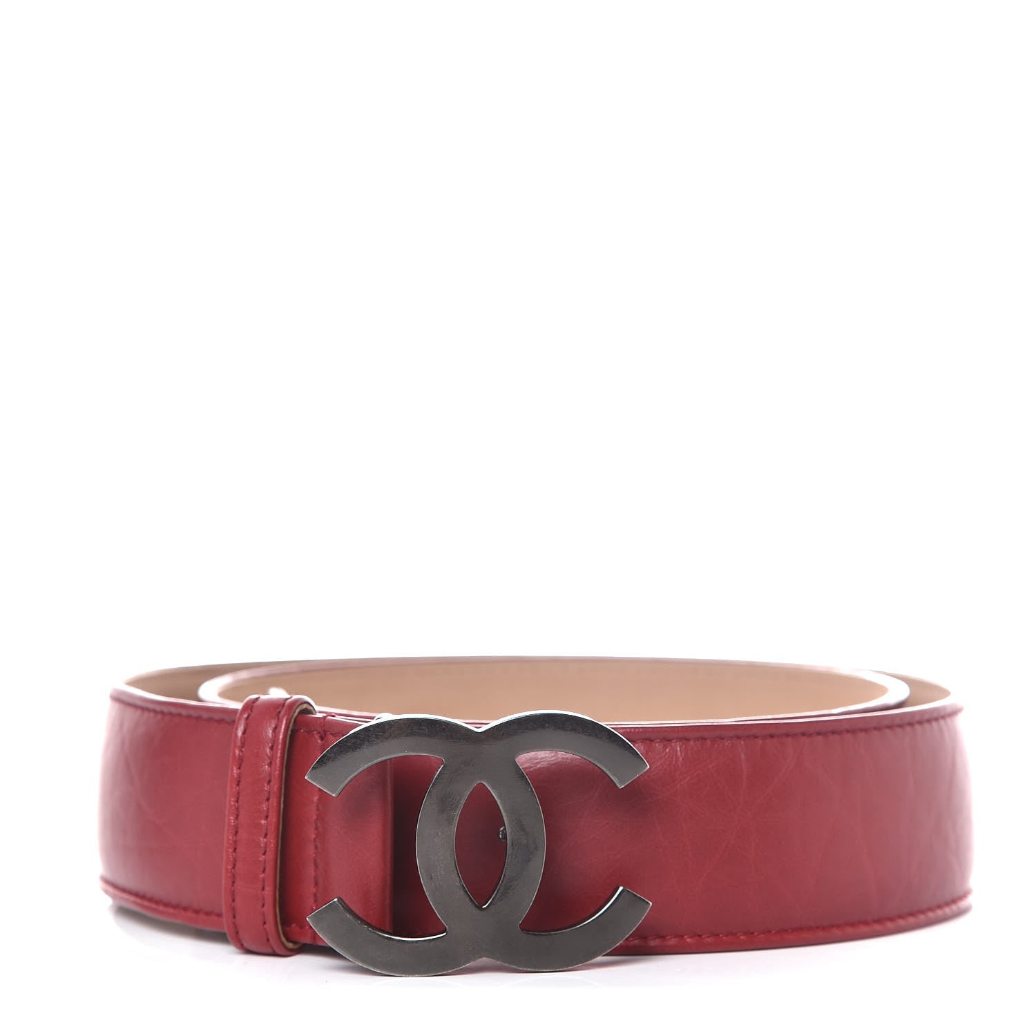 Chanel Aged Calfskin Charm Belt 90 36 Burgundy 1 of 10