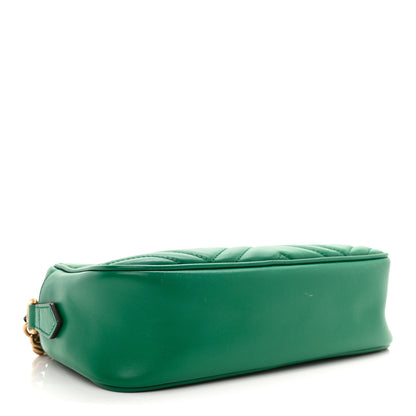 Gucci Calfskin Matelasse Small GG Marmont Chain Shoulder Bag Emerald Green 4 of 8