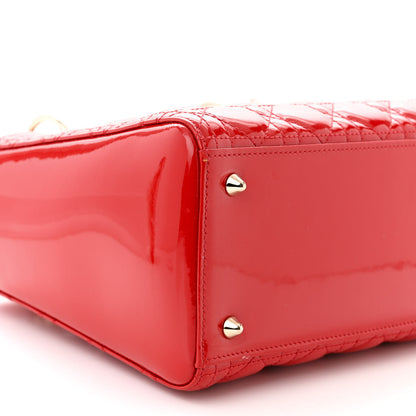 Christian Dior Patent Cannage Medium Lady Dior Red 9 of 10