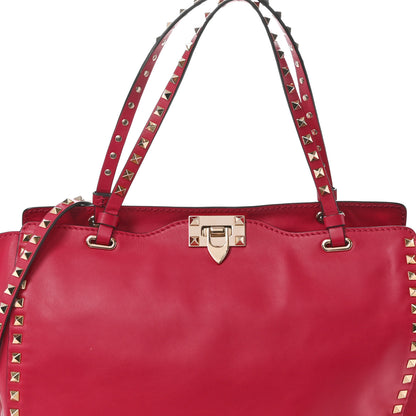 Valentino Garavani Vitello Medium Rockstud Tote Deep Rose 7 of 11
