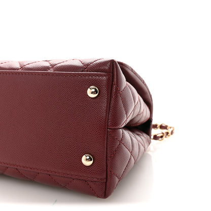 Chanel Caviar Quilted Small Coco Handle Flap Burgundy 10 of 10