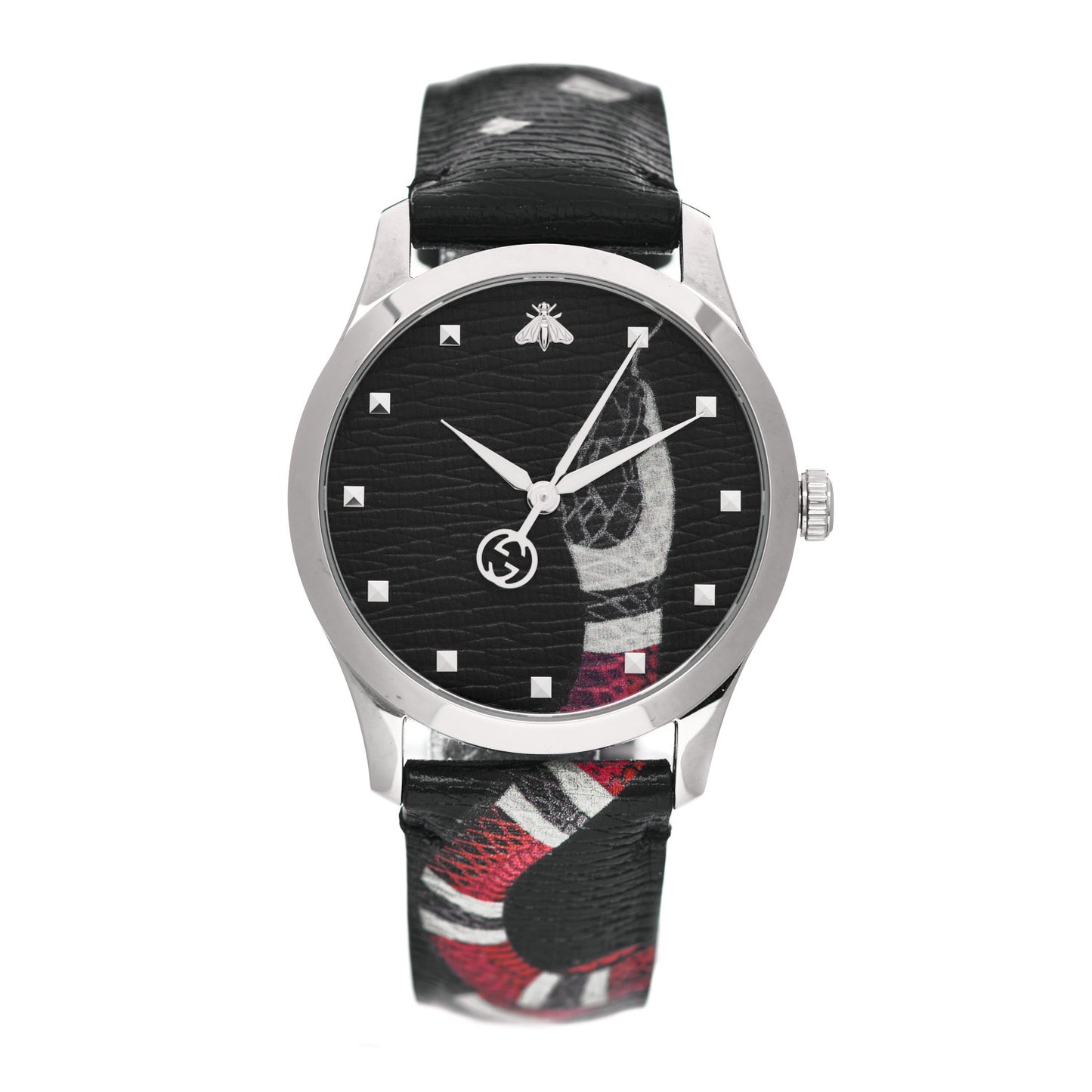 Stainless Steel Calfskin 38mm Le Marche Des Merveilles Snake Quartz Watch Black