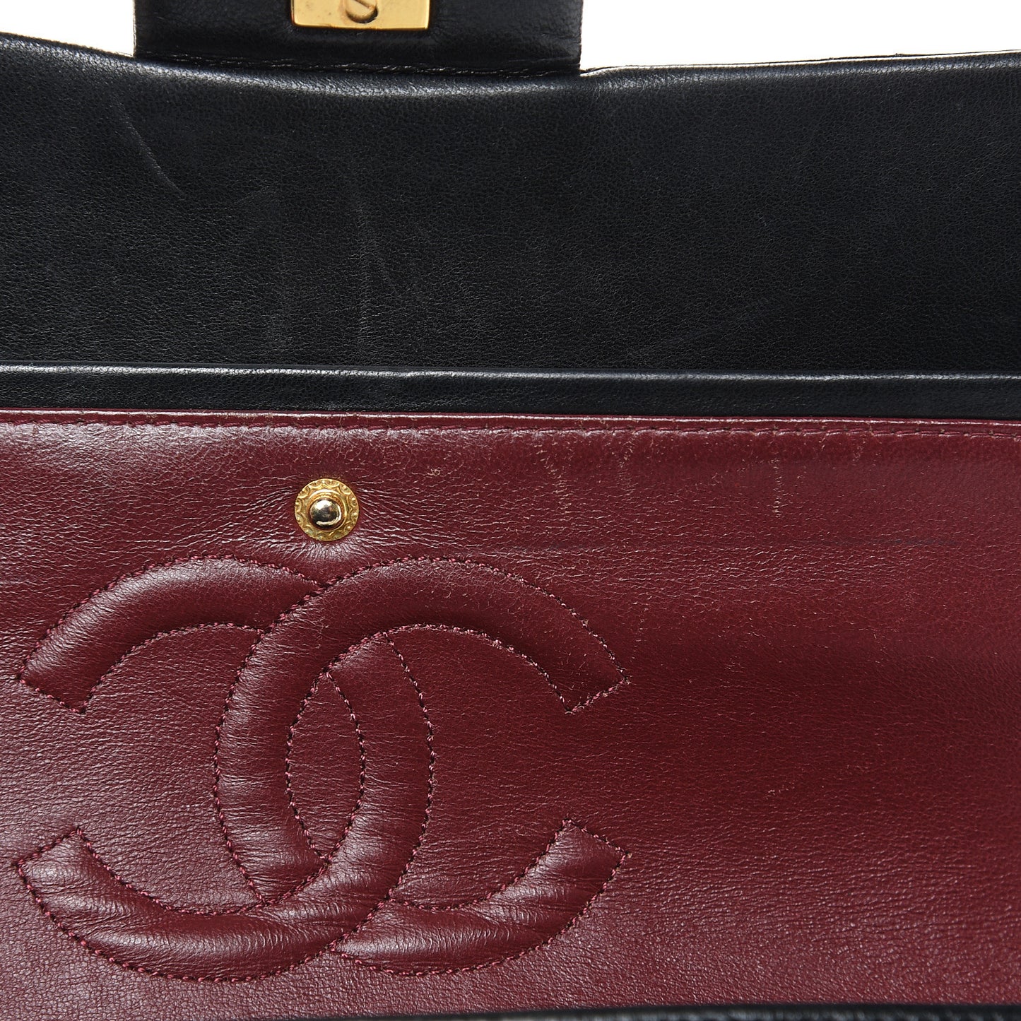 Lambskin Quilted Medium Double Flap Black