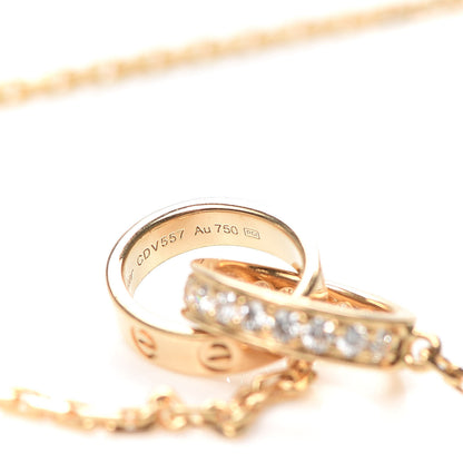 Cartier 18K Yellow Gold Diamond Interlocking LOVE Necklace 6 of 7