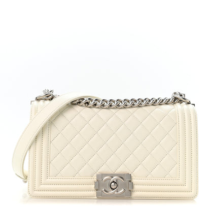 Chanel Lambskin Quilted Medium Boy Flap White 1 of 11