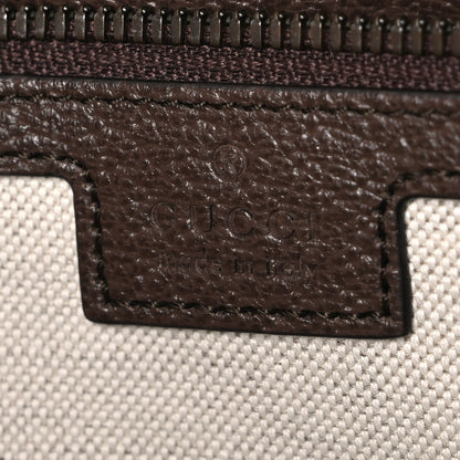 Gucci GG Supreme Monogram Textured Dollar Calfskin Web Medium Savoy Bowling Bag Beige Ebony New Acero 7 of 10