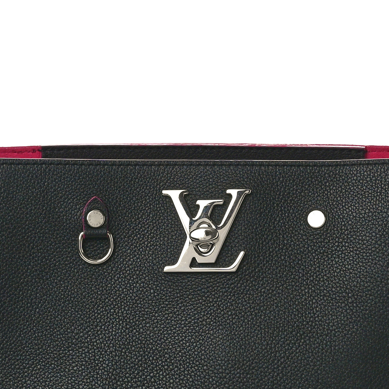 Calfskin Lockme Bucket Black