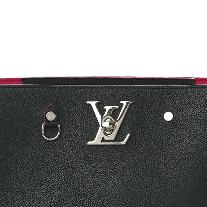 Louis Vuitton Calfskin Lockme Bucket Black 7 of 9