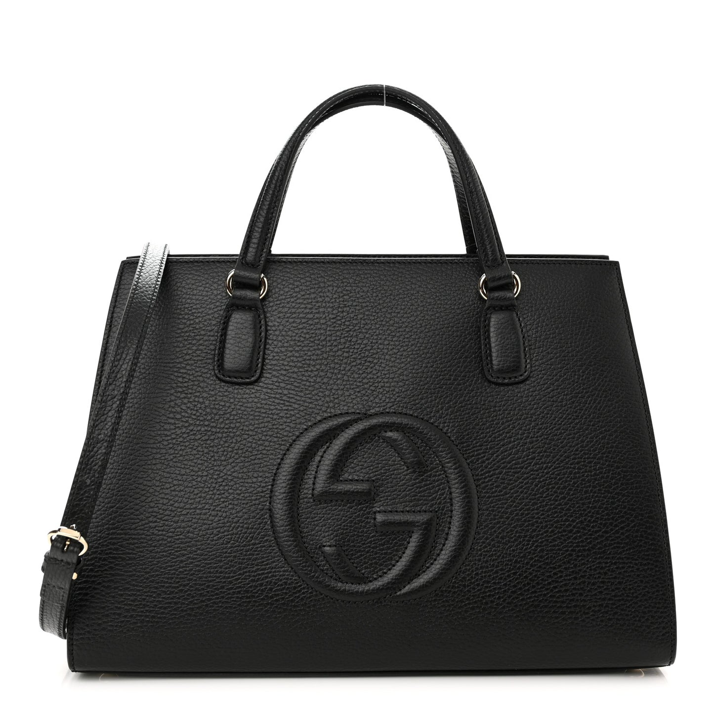 Dollar Calfskin Large Soho Top Handle Satchel Black