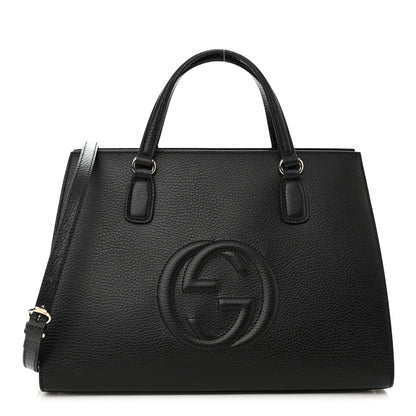 Gucci Dollar Calfskin Large Soho Top Handle Satchel Black 1 of 10