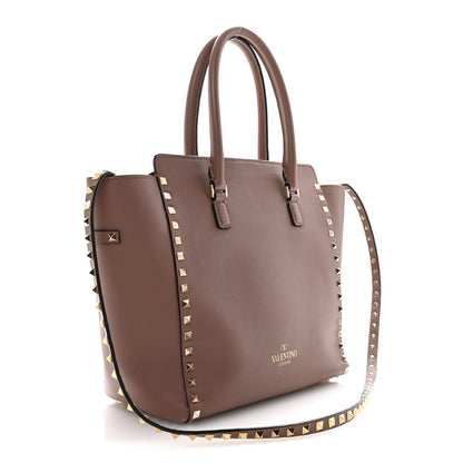Valentino Garavani Vitello Small Rockstud Double Handle Tote Antique Rose 3 of 15