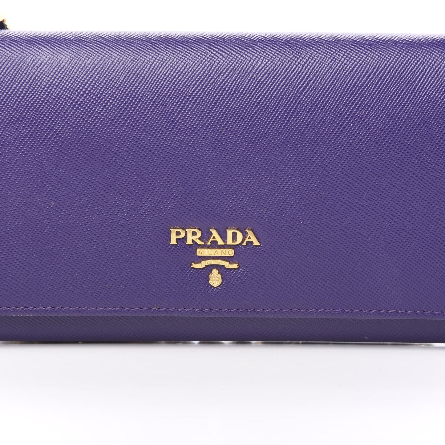 Saffiano Metal Oro Chain Wallet Viola