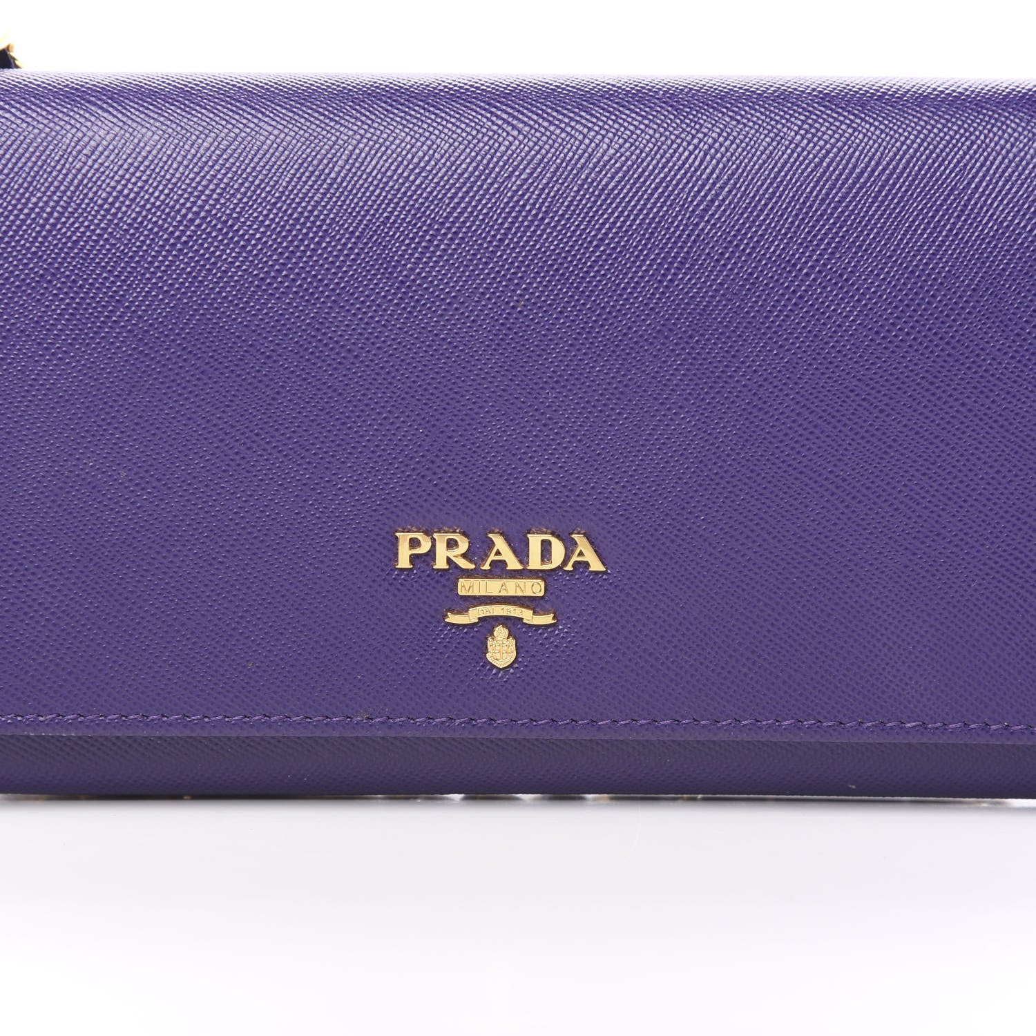 Prada Saffiano Metal Oro Chain Wallet Viola 9 of 9