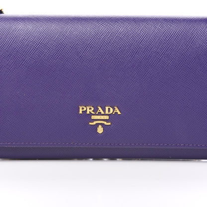 Prada Saffiano Metal Oro Chain Wallet Viola 9 of 9