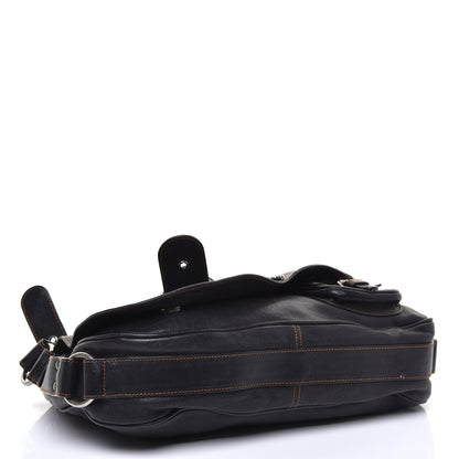 Christian Dior Calfskin Medium Gaucho Double Saddle Bag Black 4 of 10