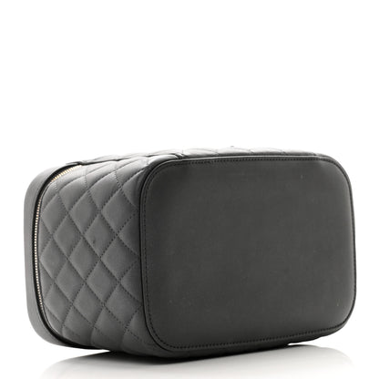Chanel Lambskin Quilted Large Vanity Pouch Grey 4 of 7