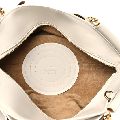 Loewe Shiny Nappa Calfskin Small Paseo Bag With Chain Soft White 5 of 10