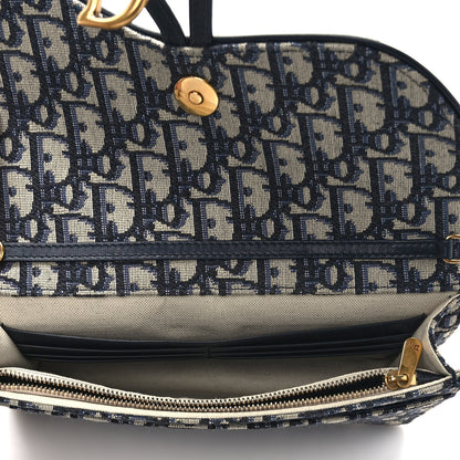 Christian Dior Oblique Saddle Chain Pouch Blue 5 of 8