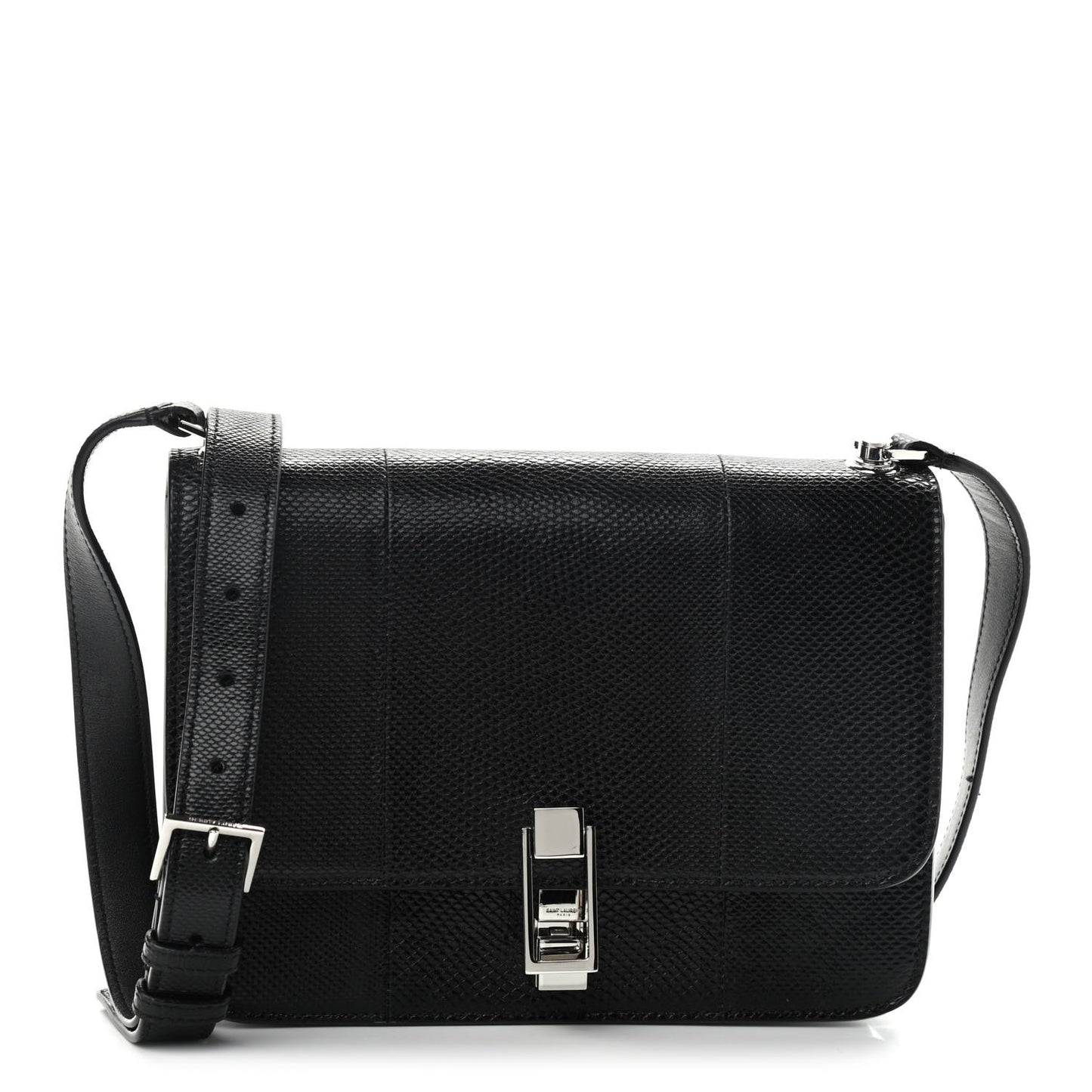 Snakeskin Carre Satchel Black
