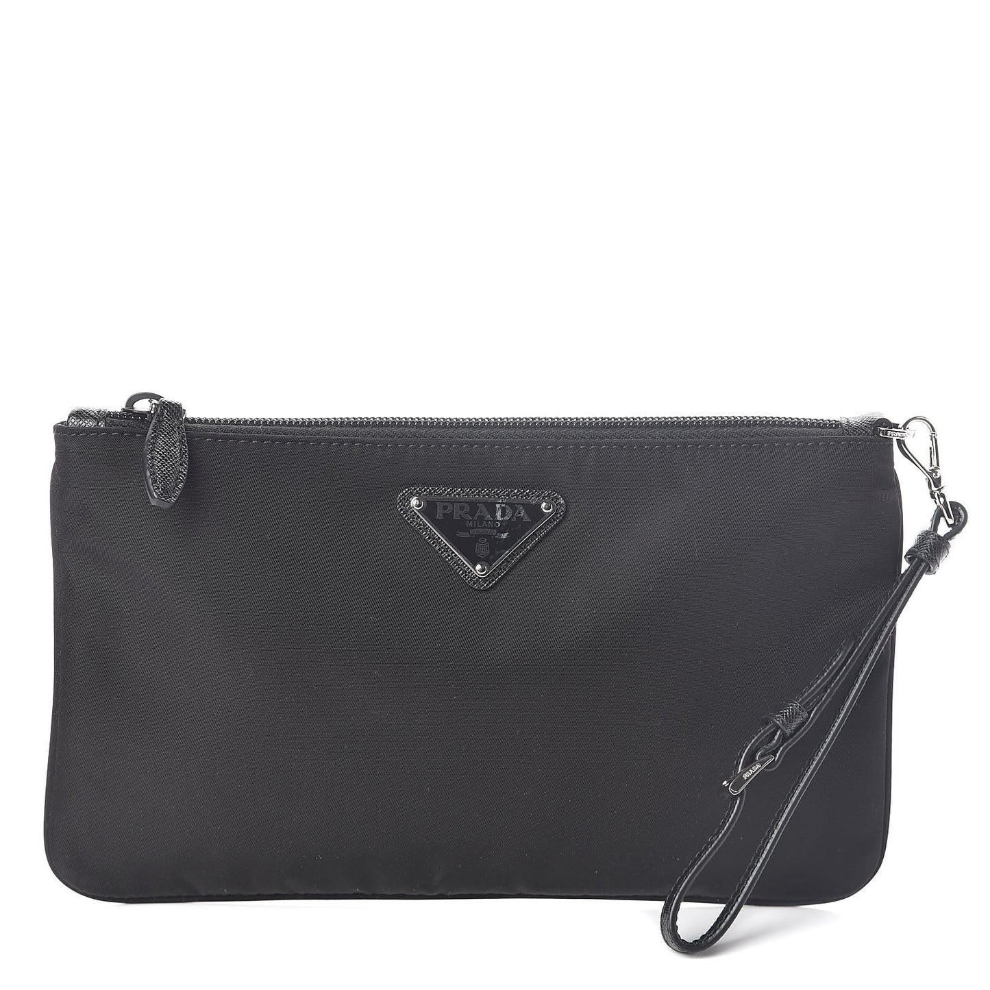 Tessuto Nylon Saffiano Wristlet Black