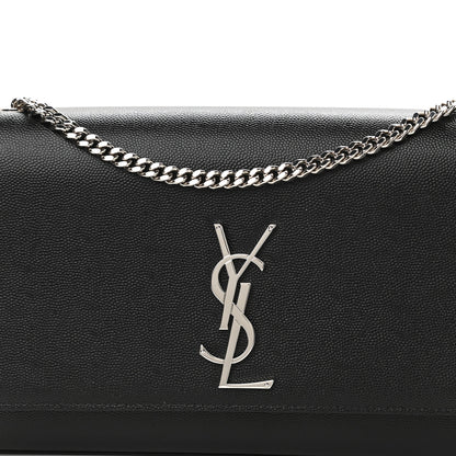 Saint Laurent Grain De Poudre Medium Classic Monogram Kate Satchel Black 8 of 11