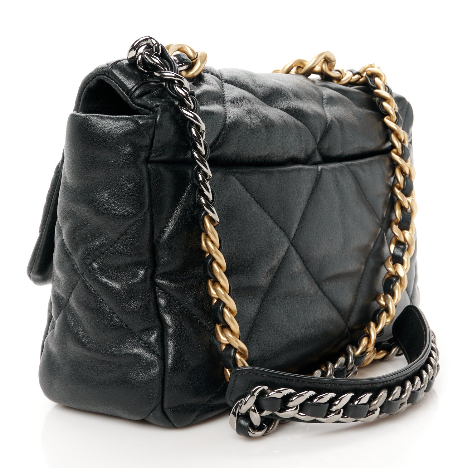 Chanel Lambskin Quilted Large Chanel 19 Flap Black 3 of 11