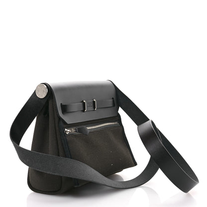 Hermes Military Toile Vache Hunter Herbag Zip Retourne 20 Vert De Gris Black 3 of 11