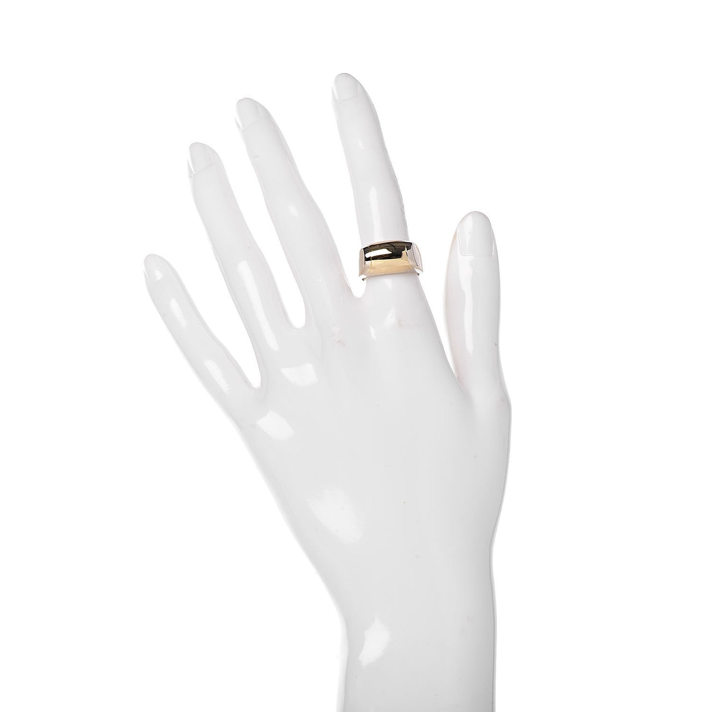 18K White Yellow Gold Tronchetto Ring 51 5.75