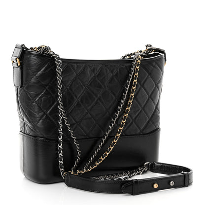 Chanel Aged Calfskin Quilted Medium Gabrielle Hobo Black 3 of 10