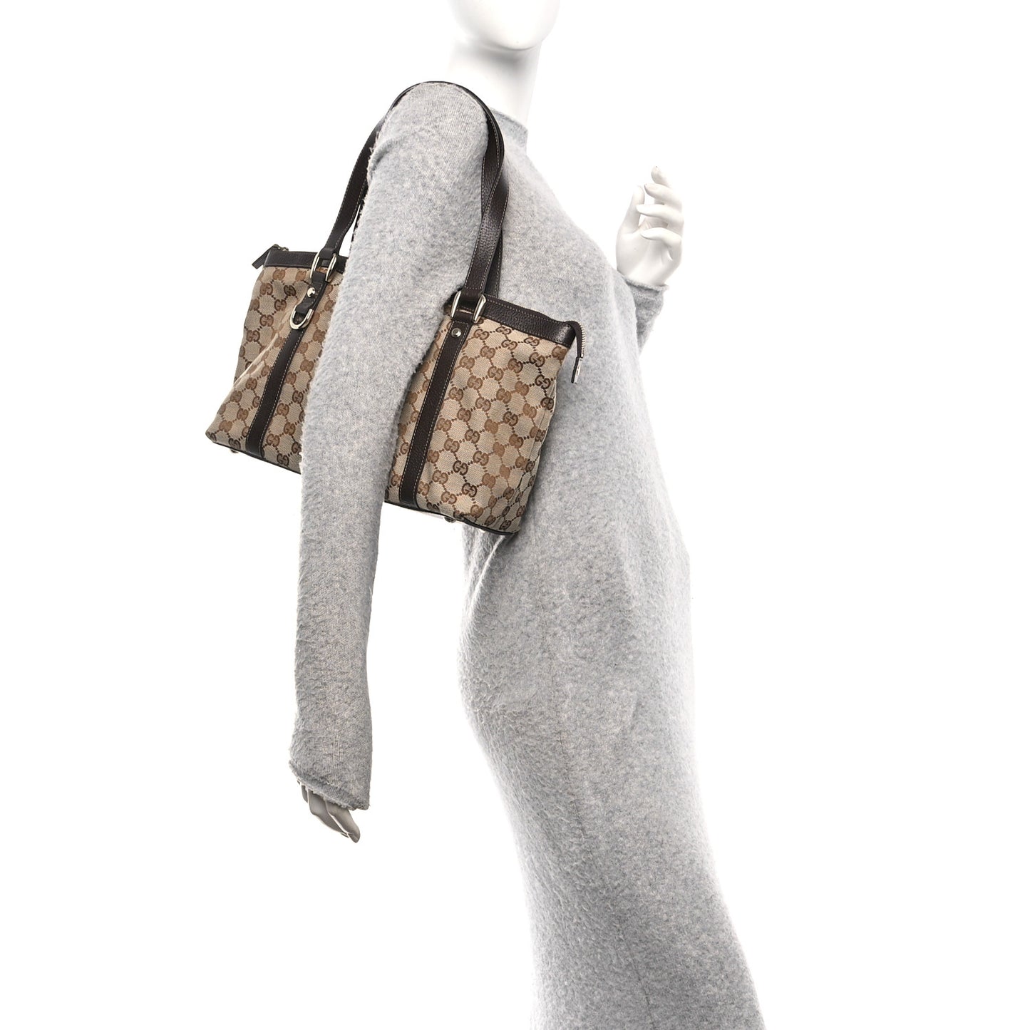 Monogram Medium Abbey Tote Dark Brown