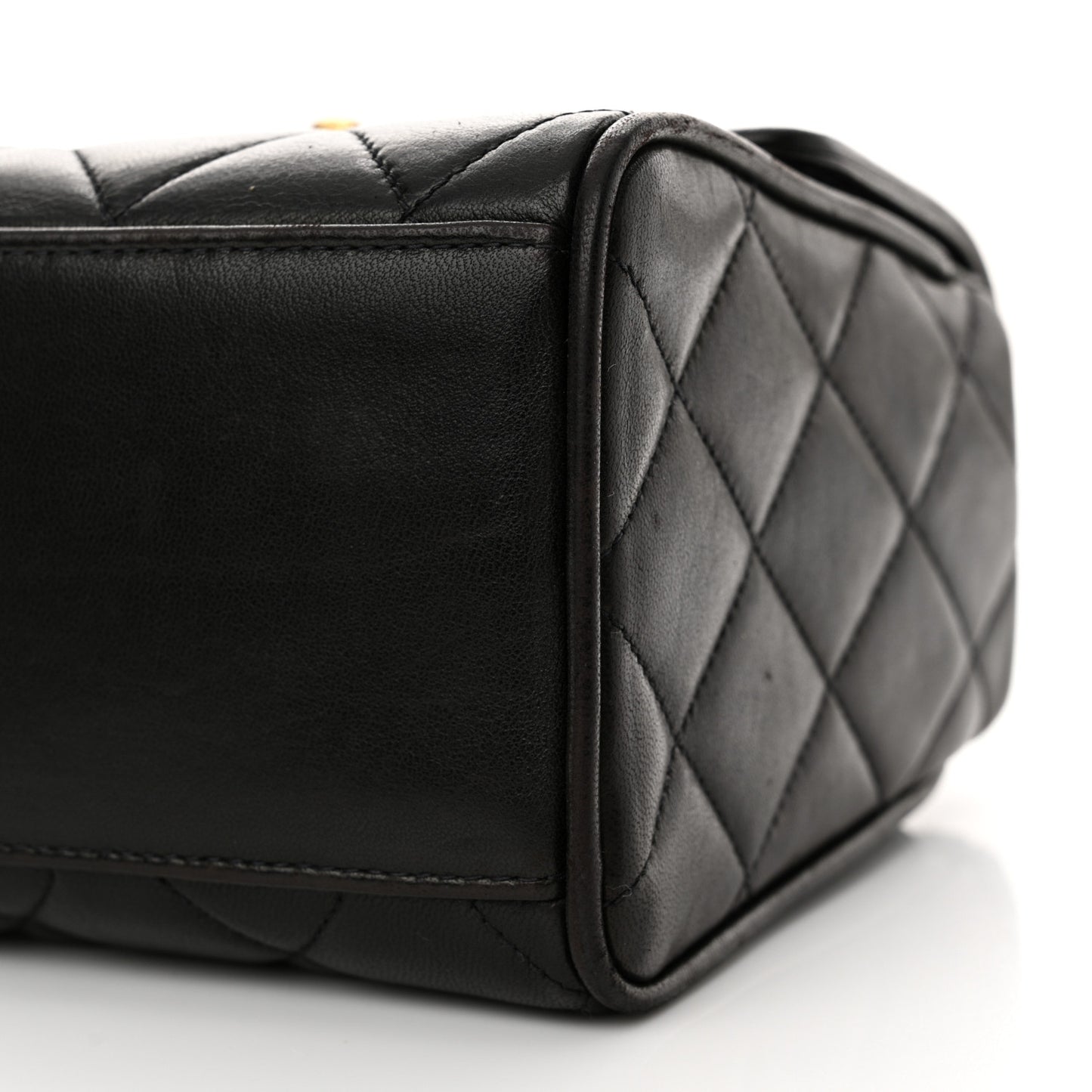 Lambskin Quilted Mini Square Flap Black