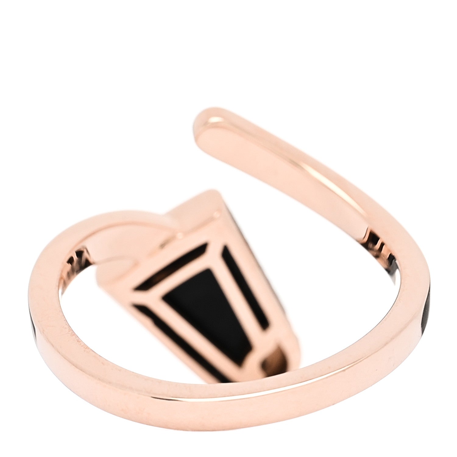 Bulgari 18K Rose Gold Black Onyx Diamond Gelati Ring 55 7.25 3 of 5