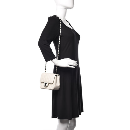 Chanel Crumpled Calfskin Quilted Mini Square Flap White 2 of 12