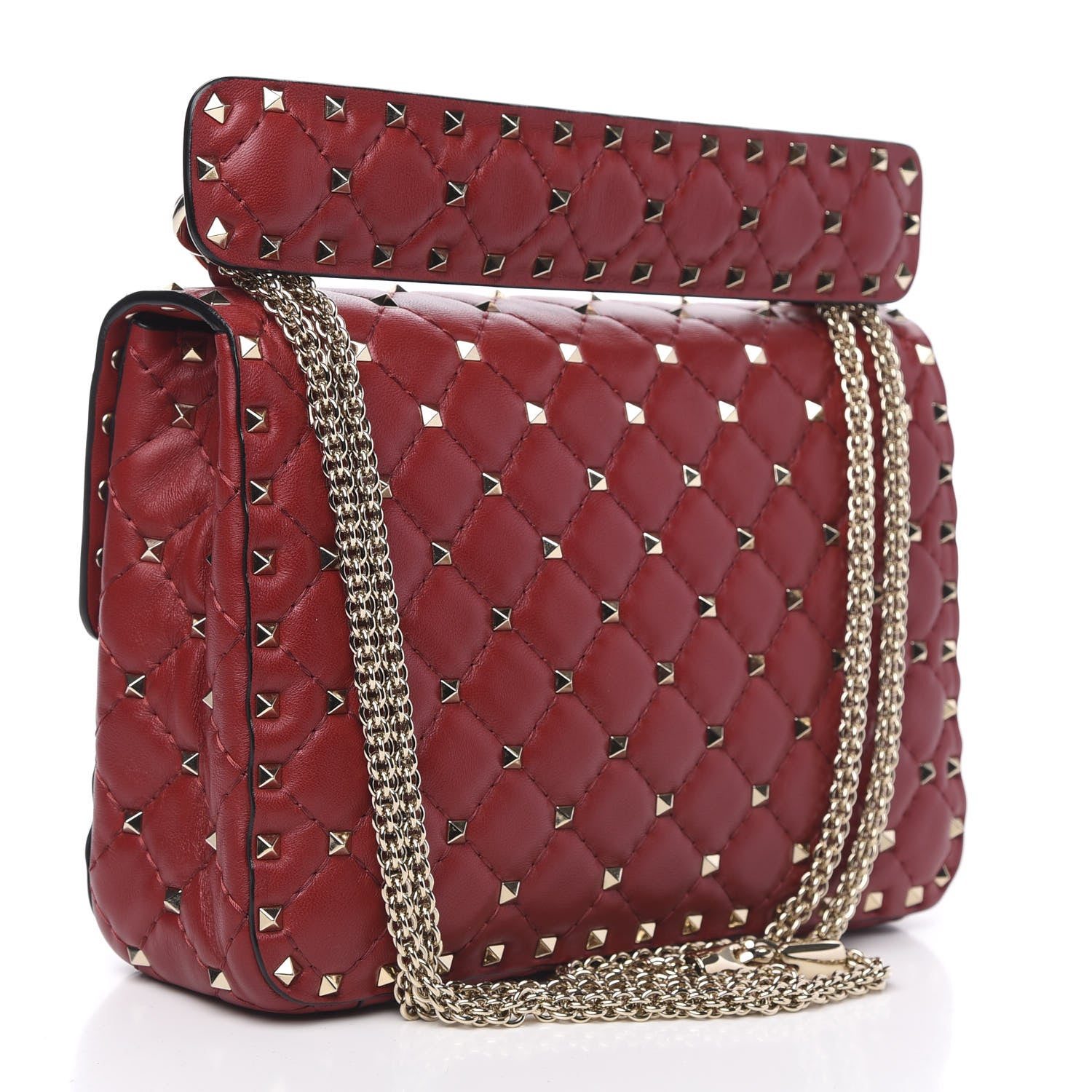Valentino Garavani Nappa Medium Rockstud Spike Shoulder Bag Rosso Valentino 3 of 10