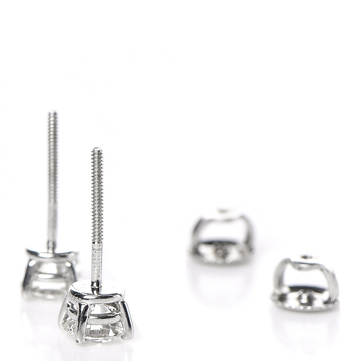 Platinum Diamond 1ctw Round Solitaire Earrings