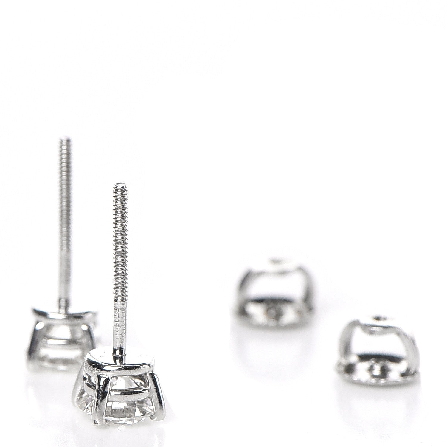 Tiffany Platinum Diamond 1ctw Round Solitaire Earrings 6 of 6