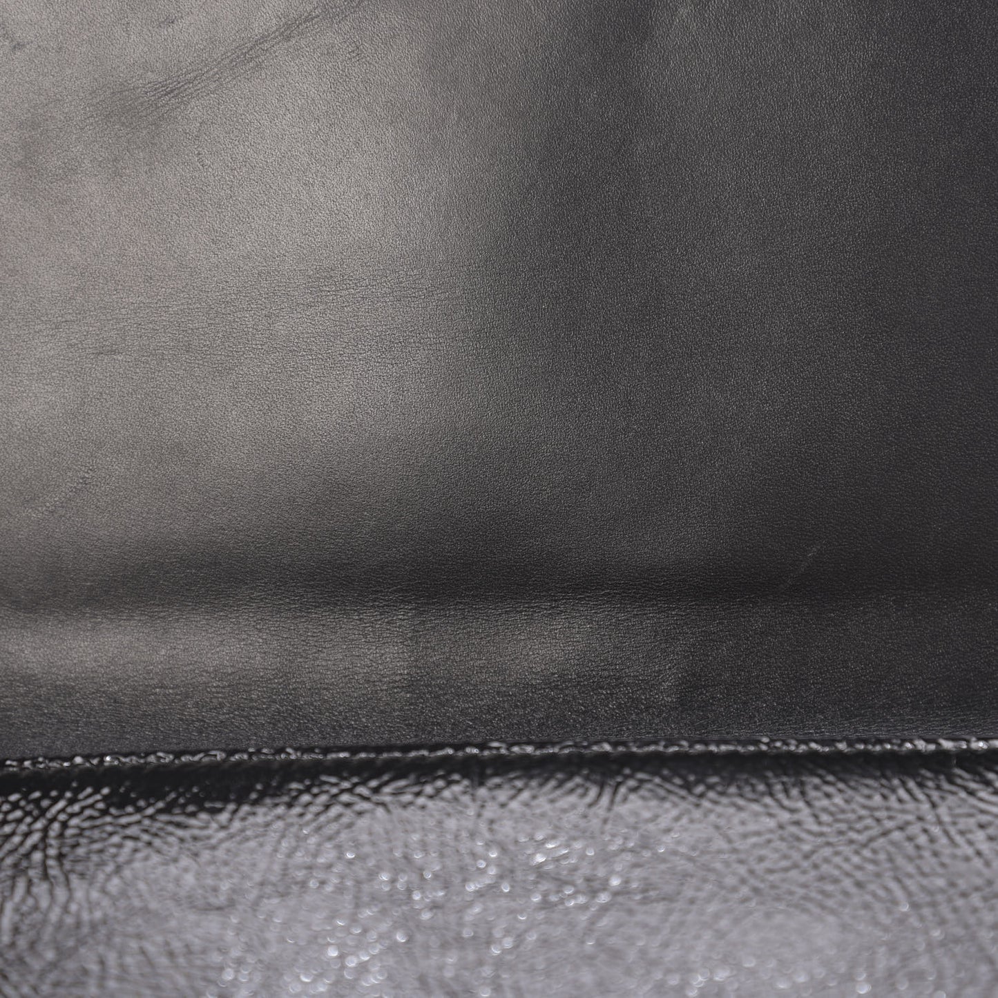 Textured Patent Belle de Jour Chain Clutch Black