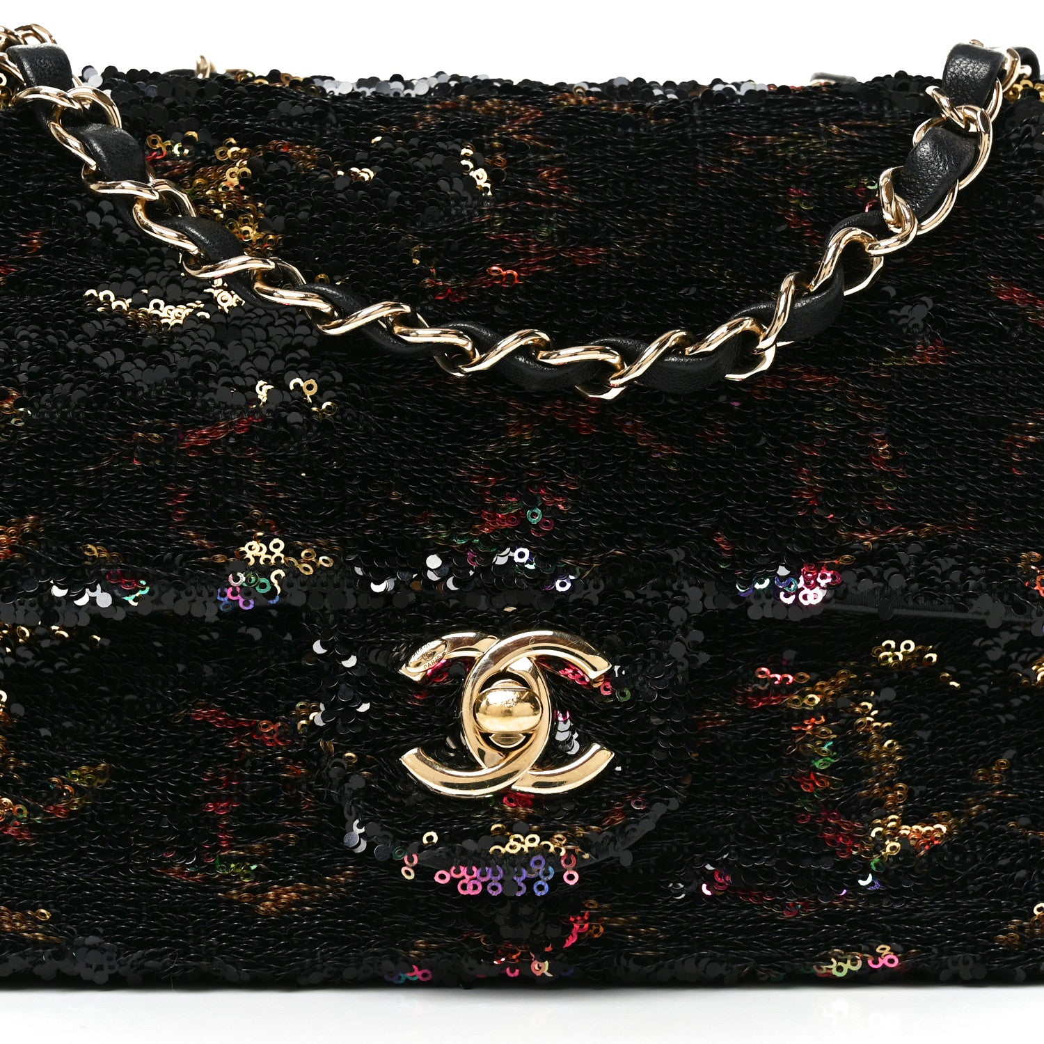 Chanel Sequin CC Small Single Flap Black Multicolor 8 of 10