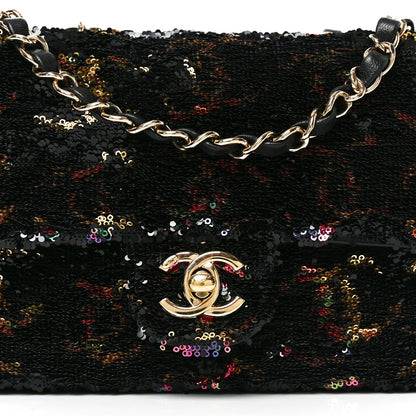 Chanel Sequin CC Small Single Flap Black Multicolor 8 of 10