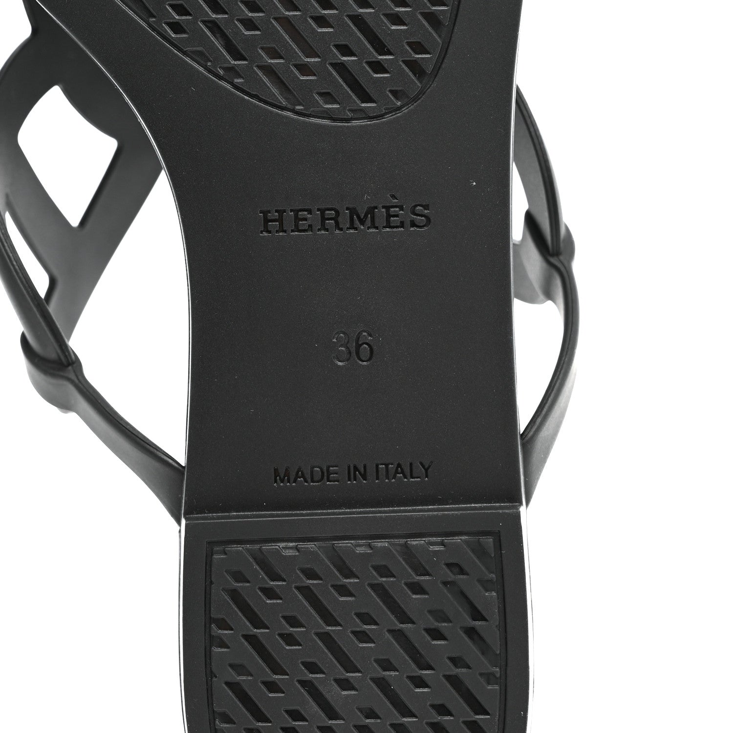Hermes Rubber Womens Egerie Sandals 36 Black 7 of 9
