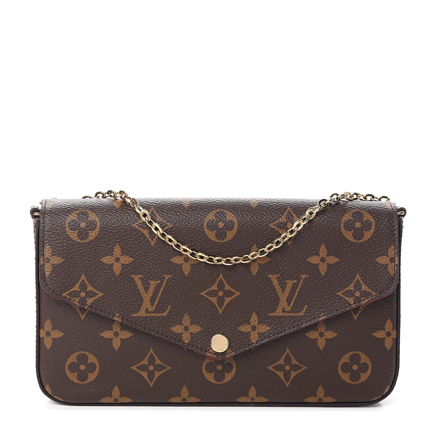 Louis Vuitton Monogram Pochette Felicie Chain Wallet Fuchsia 1 of 11